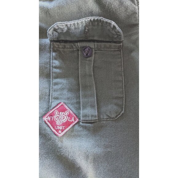 Forever 21 Women's Military Shirt Jacket Green Long Sleeves Button Up Size S - Picture 8 of 11